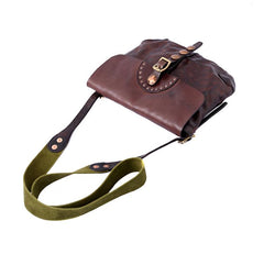 Fashion Black Wrinkled Leather Men 8 inches Small Side Bag Coffee Cool Messenger Bags Postman Bag For Men
