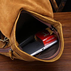 Cool Leather Mens Small Side Bag Messenger Bag Shoulder Bag for Men