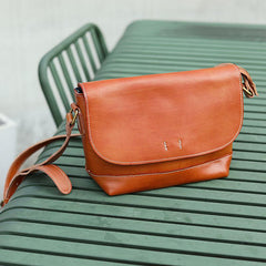 Casual Small Leather Mens Black Side Bag Brown Postman Bag Messenger Bag For Men - imessengerbags