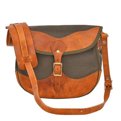 Canvas Leather Mens Womens Army Green Saddle Side Bag Messenger Bag Small Shoulder Bag For Men - imessengerbags