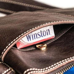 Genuine Leather Mens Cool Messenger Bag iPad Bag Chest Bag Bike Bag Cycling Bag for men