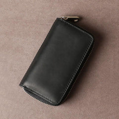 Handamde Genuine Leather Mens Cool Key Wallet Card Slim Wallet Key Holder Car Key Case for Men - imessengerbags