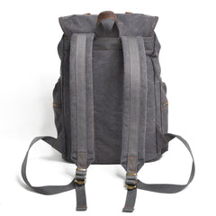 Cool Canvas Leather Mens Womens College 14'' Green Backpack Travel Backpack Computer Backpack for Men - imessengerbags