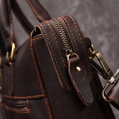Cool Coffee Leather Mens Briefcase 15inch Laptop Bag Work Handbag Business Bag for Men
