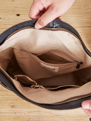 Cool Mens Black Leather Courier Bags Side Bags Leather Messenger Bags Postman Bag for Men - imessengerbags
