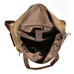 Waxed Canvas Leather Mens Backpack Canvas Travel Backpack Canvas School Backpack for Men