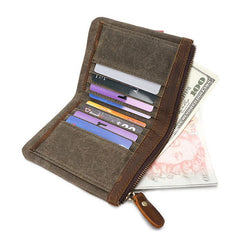 Mens Canvas Small Wallet for men Bifold Cool Men billfold Small Wallet - imessengerbags