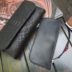 Handmade Leather Mens Clutch Wallet Cool Wallet Long Wallets Wallet for Men