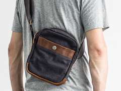 Canvas Leather Mens Cool Messenger Bag Sling Bag Chest Bag Bike Bag Cycling Bag for men - imessengerbags