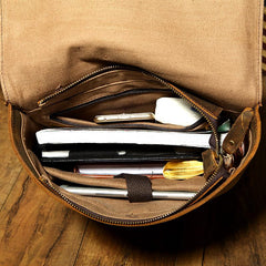 Black Fashion Mens Leather 14-inch Computer Backpack Brown Side Bag Messenger Bag for men - imessengerbags
