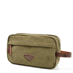Cool Canvas Leather Mens Black Clutch Bag Mini Green Phone Bag Wristlet Bag For Men - imessengerbags
