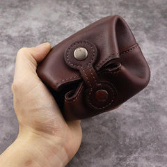 Black Women Mens Leather Coin Purse Coin Pouch Change Case Mini Leather Pouch For Men and Women