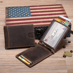 RFID Leather Slim Mens Small Wallet billfold Bifold Wallet Front Pocket Wallet for Men - imessengerbags