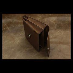 Handmade Leather Mens Cool Short Wallet Card Holder Small Card Slim Wallets for Men