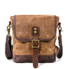 Cool Canvas Leather Mens Small Green Messenger Bag Vertical Side Bag Shoulder Bag For Men