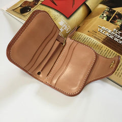 Handmade Leather Biker Wallet Mens Cool Short Chain Wallet Trucker Wallet with Chain