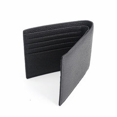 Black Leather Mens Bifold Small Wallet Front Pocket Wallet Slim Small Wallet for Men - imessengerbags