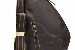 Cool Leather Chest Bag Sling CrossBody Bag Sling Travel Bag Sling Hiking Bag For Men