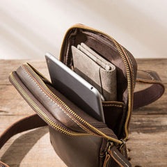 Cool Leather Mens Sling Bag Sling Shoulder Bags Sling Backpack for men - imessengerbags