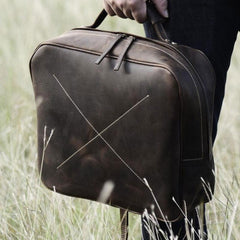 Handmade Leather Mens Cool Backpack Messenger Bag Briefcase Work Bag Business Bag for men