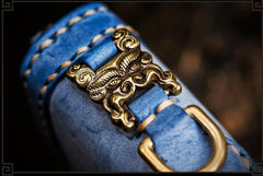 Handmade Leather Mens Chain Biker Wallet Cool Leather Wallet Long Clutch Wallets for Men - imessengerbags