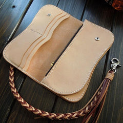 Handmade Leather Biker Wallet  Mens Cool Chain Wallet Trucker Wallet with Chain - imessengerbags