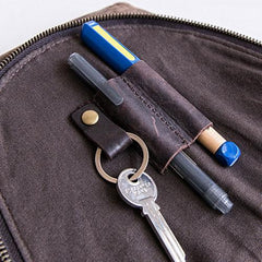 Canvas Leather Mens Cool Chest Bag Sling Bag Crossbody Bag Travel Bag Hiking Bag for men - imessengerbags