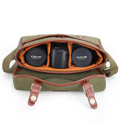 Green Washed CANVAS MENSCANON CAMERA Side Bag NIKON CAMERA Shoulder BAG DSLR CAMERA Messenger BAG FOR MEN