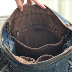 Blue Denim Mens Fashion Messenger Bags Large Jean Blue Postman Bags Courier Bag For Men