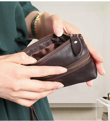 Small Leather Men's Key Wallet Car Key Holder Coin Wallet Change Holder For Men - imessengerbags