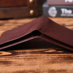 Genuine Leather Mens Cool billfold Leather Wallet Men Small Wallets Bifold for Men - imessengerbags