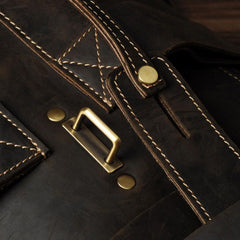 Genuine Leather Mens Cool Backpack Sling Bag Large Coffee Travel Bag Hiking Bag for men - imessengerbags