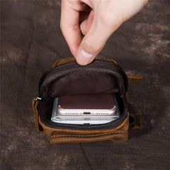 Retro Brown Leather Cell Phone HOLSTER Belt Pouches for Men Waist Bags BELT BAG For Men