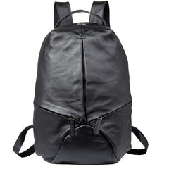 Black Fashion Mens Leather 15-inches Large Backpacks Coffee Travel Backpacks School Backpacks for men - imessengerbags