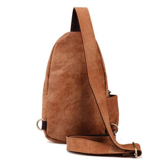 Cool Camel Leather Chest Bag Sling Bag Sling Crossbody Bags For Men - imessengerbags