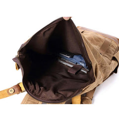 Waxed Canvas Mens Travel Backpack Canvas School Backpack Laptop Backpack for Men