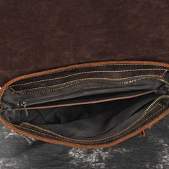 Cool Brown Leather Mens Backpack School Backpack Satchel Backpack for Men - imessengerbags