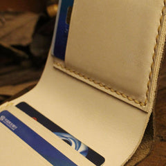 Handmade Leather Mens Cool Slim Leather Wallet Men billfold Wallets Bifold for Men - imessengerbags