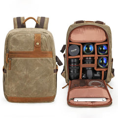 Canvas Waterproof Mens Large Nikon Camera Backpack Canon Camera Bag Dslr Camera Bag for Men - imessengerbags