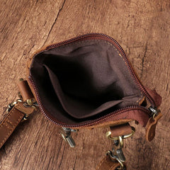 Vintage Leather Men's CELL PHONE HOLSTER Belt Pouch Waist Small Side Bag For Men - imessengerbags
