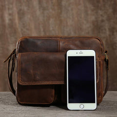 Handmade Leather Mens Cool Shoulder Bag Messenger Bag Chest Bag Bike Bag Cycling Bag for men - imessengerbags