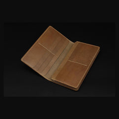 Handmade Leather Tooled Shakya Muni Buddhism Mens Long Wallet Cool Leather Wallet Clutch Wallet for Men - imessengerbags