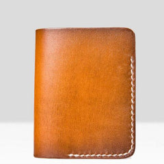 Handmade Mens Cool billfold Leather Wallet Men Small Slim Wallets Bifold for Men - imessengerbags