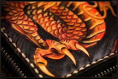 Handmade Leather Acalanatha Mens Chain Biker Wallet Cool Leather Wallet With Chain Wallets for Men - imessengerbags