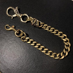 Badass Gold Skull Mens Wallet Chain Biker Wallet Chain 18‘â€?Pants Chain For Men - imessengerbags