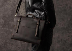 Genuine Leather Mens Cool Messenger Bag Briefcase Work Bag Business Bag for men