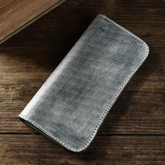 Handmade Mens Brown Leather Long Wallet Bifold Long Wallet Brown Card Wallet For Men - imessengerbags