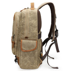 CANVAS WATERPROOF 15‘’ MENS LARGE NIKON CAMERA BACKPACK CANON CAMERA BAG DSLR CAMERA BAG FOR MEN - imessengerbags