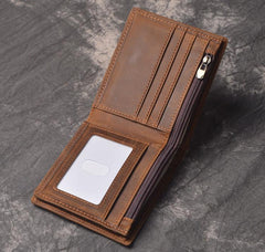 Cool RFID Leather Mens Bifold Small Wallet billfold Wallet Front Pocket Wallets for Men - imessengerbags
