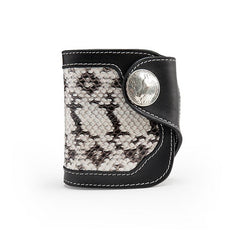 Black Leather Mens billfold Biker Wallet Bifold Small Biker Chain Wallet For Men - imessengerbags